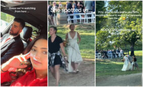 Copertina di Arriva in ritardo alle nozze della sua migliore amica e resta in auto per non disturbare: la reazione della sposa è da applausi