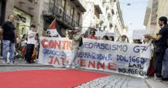 Copertina di Manifestazione contro G7 a Napoli: “Jatevenne”. Attivisti in via Toledo, cori contro Giuli e Meloni