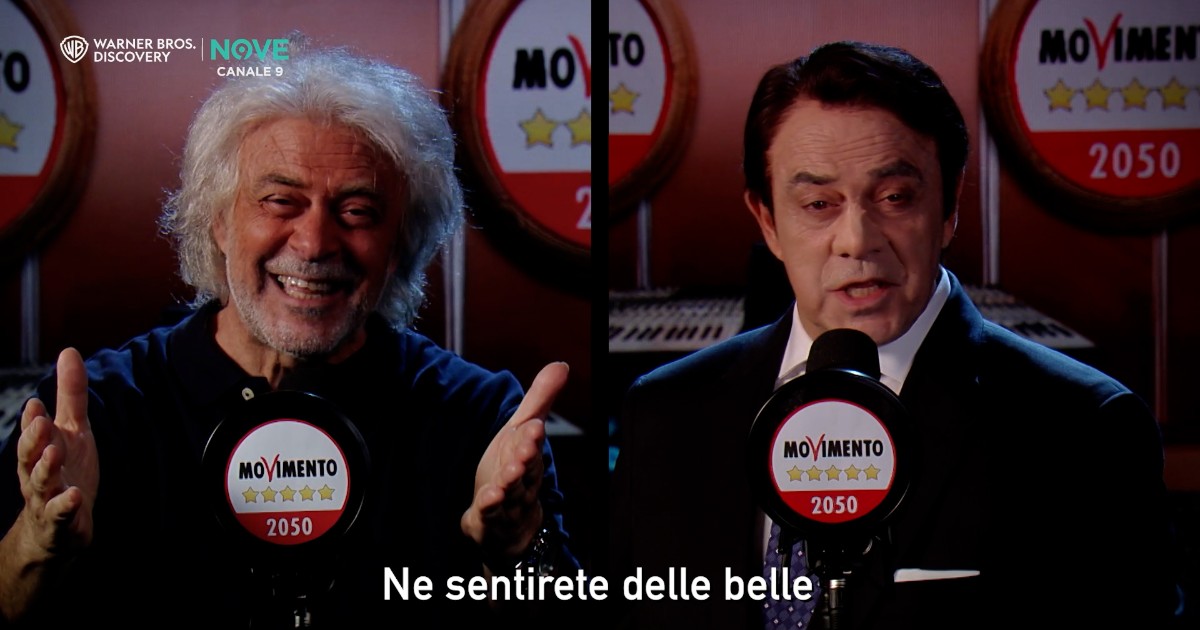 Il “dissing” che non ti aspetti: Crozza nei panni di Grillo, Conte, Sangiuliano e Boccia per il lancio – Video