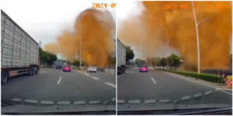 Copertina di La fogna esplode all’improvviso: un grande getto di escrementi e liquami inonda le strade – VIDEO