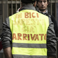 Presidio ciclisti per dimissione del consigliere Feltri da Regione Lombardia
Milano – Italia – Cronaca
Martedì, 1 Ottobre, 2024 (Foto di Marco Ottico/Lapresse)

Cyclists’ picket for resignation of Councilor Feltri from Lombardy Regionmanagement of water in Lombardy
Milan, Italy – News
Tuesday, 01 October, 2024 (Photo by Marco Ottico/Lapresse)