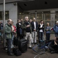 Onorio Rosati consigliere Regionale al Presidio ciclisti per dimissione del consigliere Feltri da Regione Lombardia
Milano – Italia – Cronaca
Martedì, 1 Ottobre, 2024 (Foto di Marco Ottico/Lapresse)

Cyclists’ picket for resignation of Councilor Feltri from Lombardy Regionmanagement of water in Lombardy
Milan, Italy – News