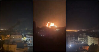 Copertina di Il video degli attacchi israeliani nella notte in Libano: bombardati Beirut e il sud del Paese