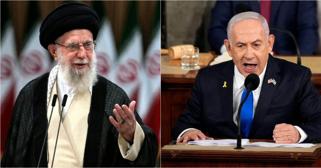 https://st.ilfattoquotidiano.it/wp-content/uploads/2024/10/03/khamenei-netanyahu-1050x551.jpg