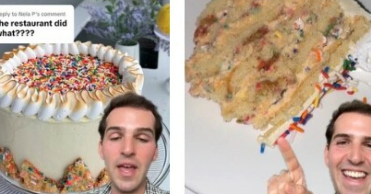 “Ho portato al ristorante una torta Funfetti gigante per il compleanno di un mio amico ma se la sono mangiata i camerieri”: lo sfogo dello chef diventa virale