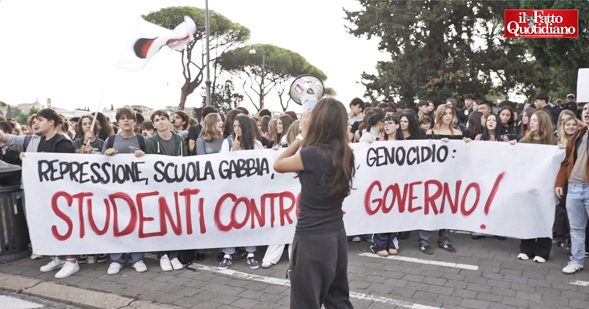 Fridays for Future, corteo anche a Roma: “Soldi in istruzione e ambiente, non per le armi. Governo Meloni complice del genocidio a Gaza”