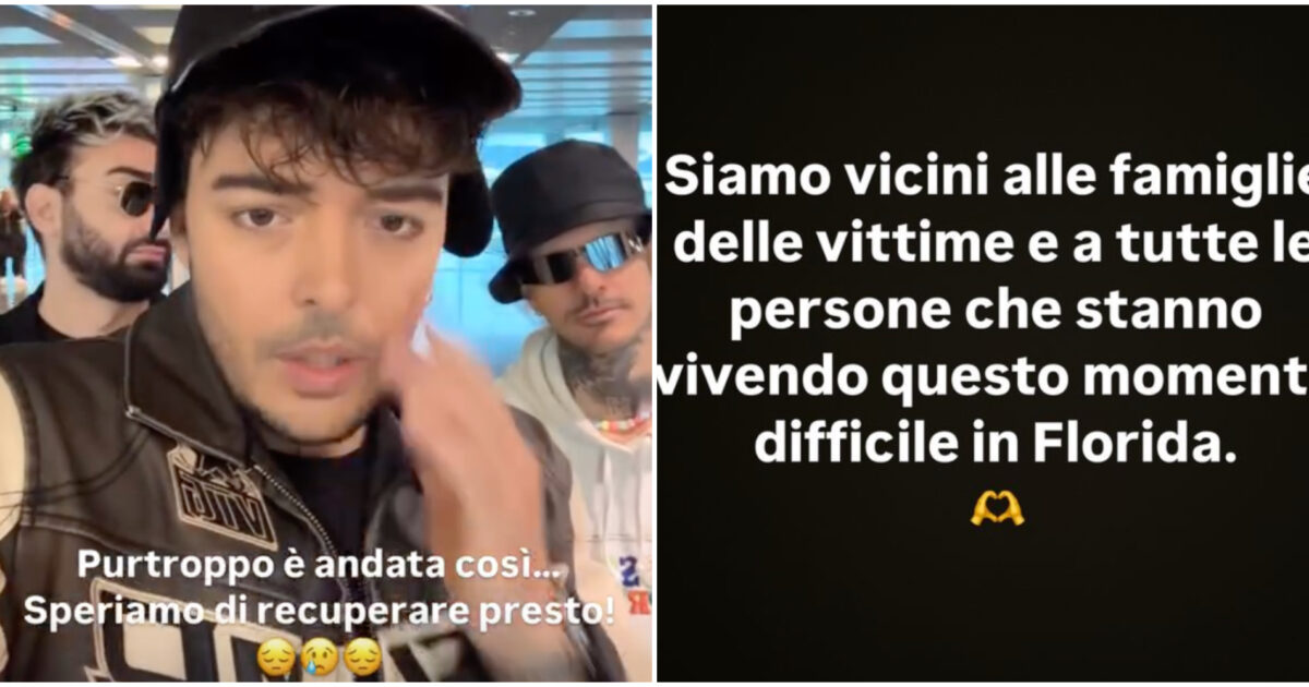 “Siamo stati bloccati dall’uragano Milton, siamo vicini alle famiglie delle vittime e alle persone che soffrono”: salta il concerto dei The Kolors in Florida