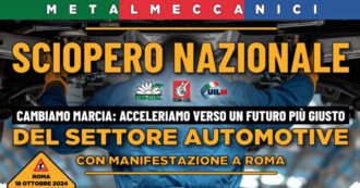 Copertina di “Cambiamo marcia”, la diretta della manifestazione nazionale Fim-Fiom-Uilm del settore automotive