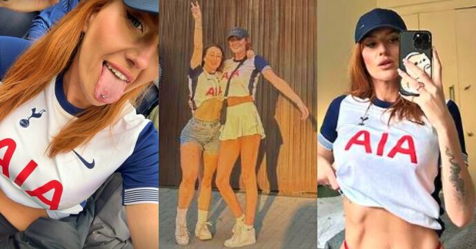 “Vinceremo un trofeo”. Annie Charlotte, la modella con due vagine diventata fanatica del Tottenham: “Per questo perdo dei followers”