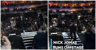 Copertina di Paura sul palco per Nick Jonas: “Ho pensato che fosse un cecchino”. Un laser lo punta e lui interrompe il concerto per fuggire via