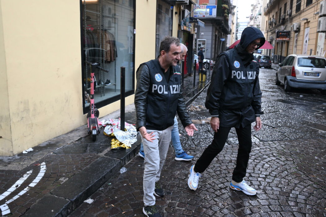 Police officers at the scene where a 15-year-old boy was shot dead last night in Corso Umberto in Naples, Italy, 24 October 2024.
ANSA/CIRO FUSCO