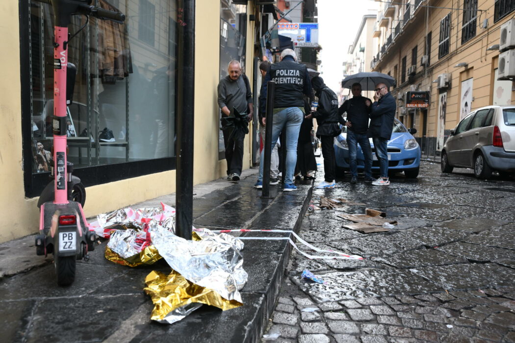 Police officers at the scene where a 15-year-old boy was shot dead last night in Corso Umberto in Naples, Italy, 24 October 2024.
ANSA/CIRO FUSCO