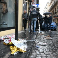 Police officers at the scene where a 15-year-old boy was shot dead last night in Corso Umberto in Naples, Italy, 24 October 2024.
ANSA/CIRO FUSCO