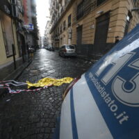 Police officers at the scene where a 15-year-old boy was shot dead last night in Corso Umberto in Naples, Italy, 24 October 2024.
ANSA/CIRO FUSCO