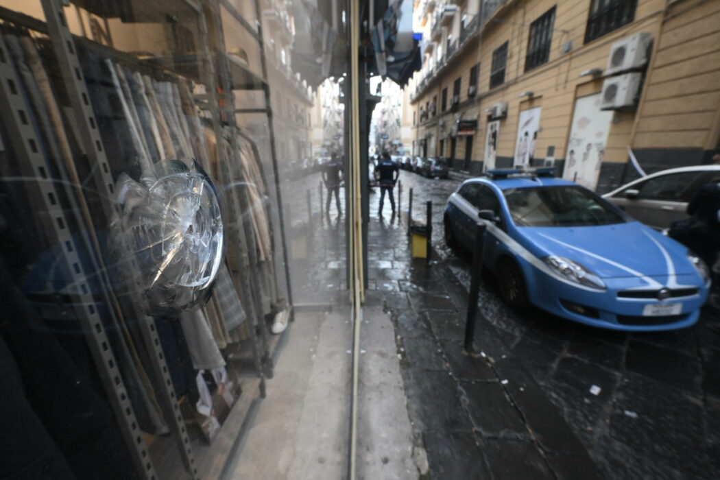 Police officers at the scene where a 15-year-old boy was shot dead last night in Corso Umberto in Naples, Italy, 24 October 2024.
ANSA/CIRO FUSCO