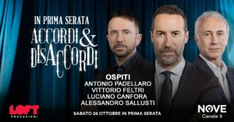 Copertina di Padellaro, Feltri, Canfora, Sallusti ospiti di Luca Sommi Accordi&Disaccordi il 26 ottobre in prima serata su Nove. Con Travaglio e Scanzi