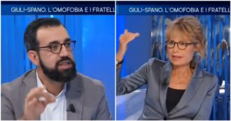 Copertina di Lilli Gruber incalza il portavoce dei Pro Vita “Perché siete così tolleranti con i leader di governo che non hanno famiglie tradizionali?”