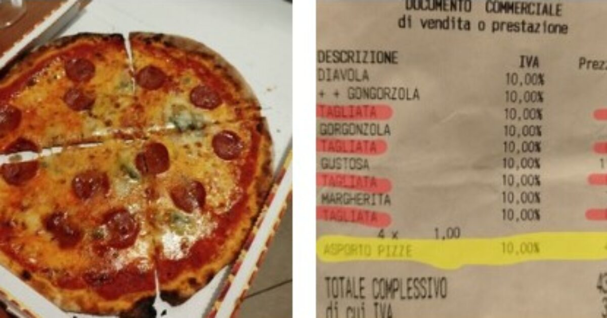 “Mi hanno fatto pagare due euro per tagliare (male) quattro pizze e quattro euro per i cartoni. Ho cronometrato quanto ci vuole a tagliare una pizza…”: il post virale