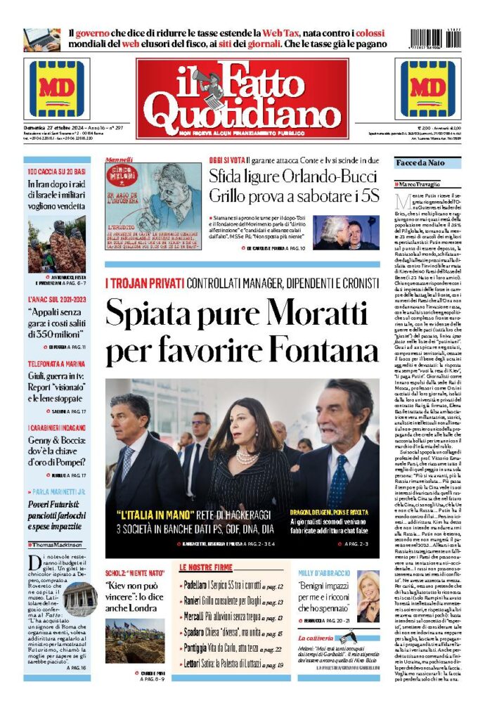 Copertina di domenica 27 Ottobre 2024