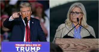 Copertina di L’ultima uscita di Donald Trump contro la ‘nemica’ Liz Cheney: “Mettiamole un fucile davanti alla faccia”. Lei: “Così fanno i dittatori”