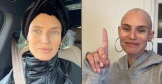 Copertina di Bianca Balti si rasa a zero per la chemioterapia, la prima foto senza capelli: “L’ho fatto, ma fa dannatamente freddo senza capelli”