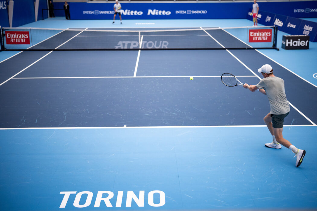 Jannik Sinner trains at the Sporting, where training courts are set up in Turin, Italy, where the ATP Finals will begin on Sunday, Nov. 10 – News – Sunday, November 1, 2024. (Photo by Marco Alpozzi/Lapresse)