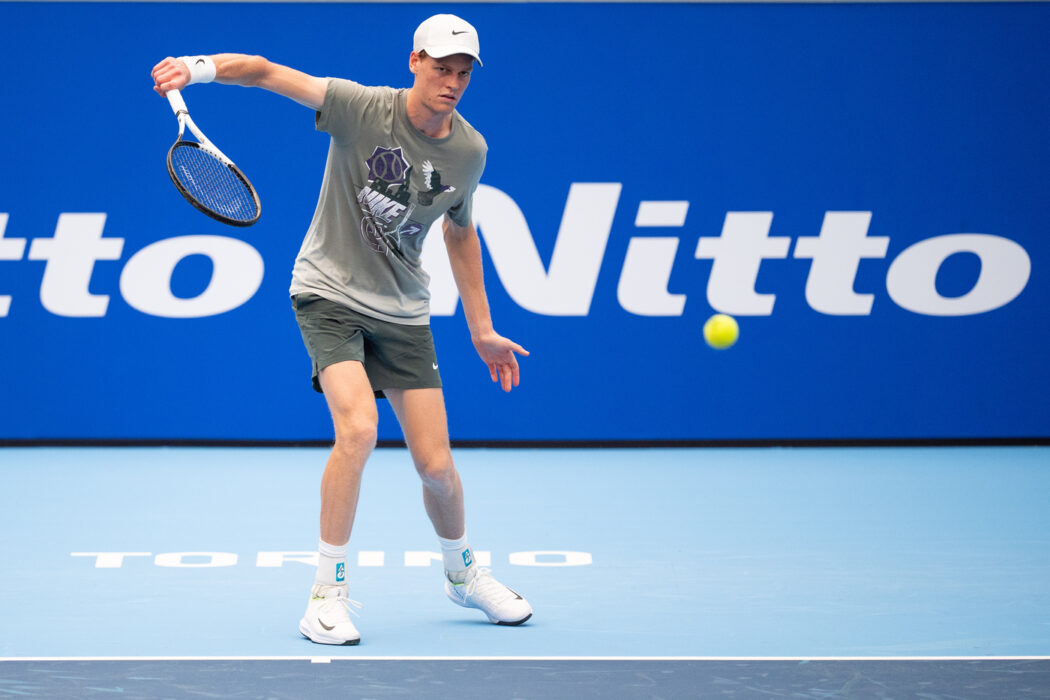 Jannik Sinner trains at the Sporting, where training courts are set up in Turin, Italy, where the ATP Finals will begin on Sunday, Nov. 10 – News – Sunday, November 1, 2024. (Photo by Marco Alpozzi/Lapresse)