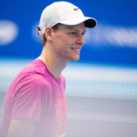 Jannik Sinner trains at the Sporting, where training courts are set up in Turin, Italy, where the ATP Finals will begin on Sunday, Nov. 10 – News – Sunday, November 1, 2024. (Photo by Marco Alpozzi/Lapresse)