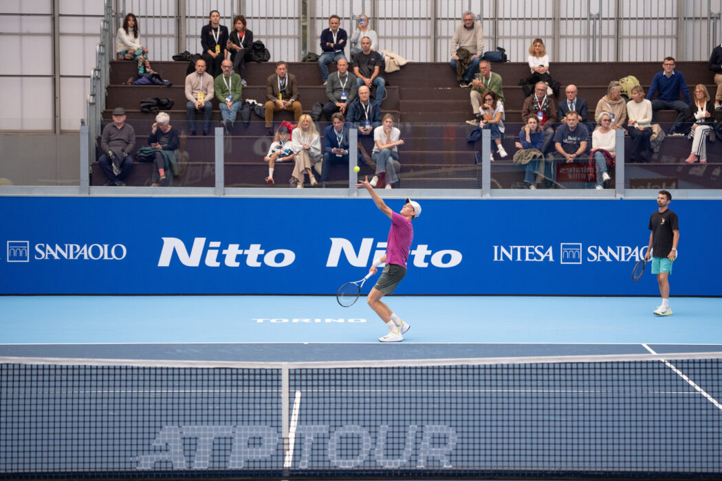 Jannik Sinner trains at the Sporting, where training courts are set up in Turin, Italy, where the ATP Finals will begin on Sunday, Nov. 10 – News – Sunday, November 1, 2024. (Photo by Marco Alpozzi/Lapresse)