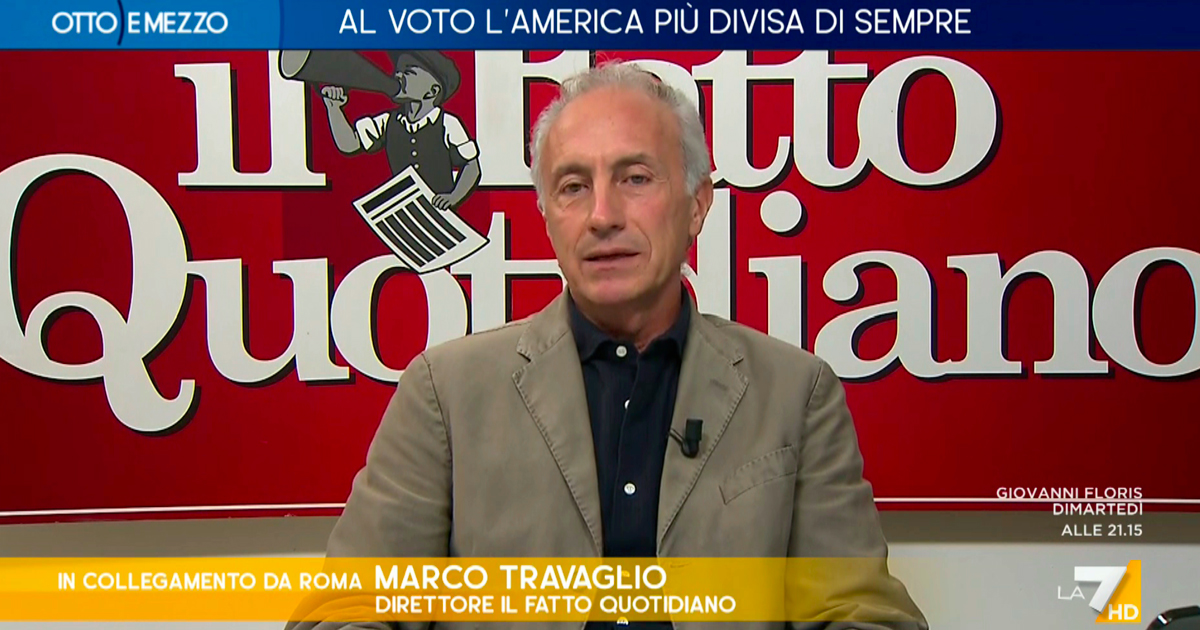 Elezioni Usa, Travaglio a La7: “L’Europa rischia la 3ª guerra mondiale nucleare, mi auguro che vinca chi allontana questo pericolo mortale”