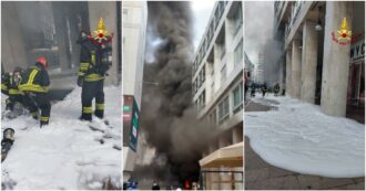 Copertina di Incendio in un sotterraneo in centro a Milano, colonna di fumo avvolge anche il Duomo. Evacuati i negozi degli edifici vicini – Video