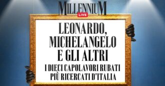 Copertina di Leonardo, Michelangelo e gli altri: i dieci capolavori rubati più ricercati d’Italia. Segui la diretta di Millennium Live