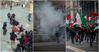 Copertina di Bologna, tensione per il corteo della destra estrema: scontri tra la polizia e gli antagonisti