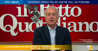 Copertina di Autonomia, Travaglio a La7: “Governo di somari ma sui Lep bocciati dalla Consulta c’è la firma di Cassese, il celebratissimo ‘gigante del diritto'”