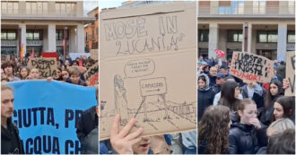 Copertina di Siccità in Basilicata, protesta di studenti e cittadini a Potenza: “Diritto alla doccia”