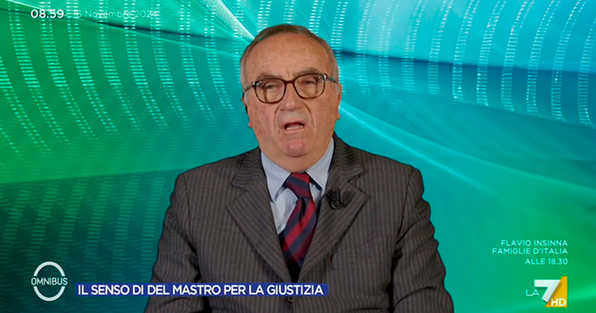 Bruti Liberati: “Delmastro? Frase gravissima. Visto che Nordio proclama ogni giorno il suo garantismo, gli ricordi la Costituzione”. Su La7