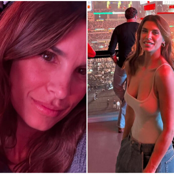  Elisabetta Canalis in tribuna per tifare Mike Tyson nel match di boxe contro Jake Paul