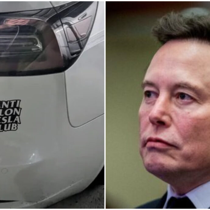 “L’ho comprata prima di sapere che fosse pazzo”: spopolano gli adesivi contro Elon Musk da incollare sulle Tesla. Boom di vendite dopo le elezioni