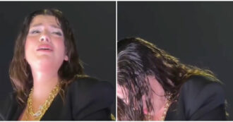 Copertina di “Grido forte il tuo nome sottovoce quando mi manchi”: Emma in lacrime durante il concerto mentre canta “Intervallo”, dedicata al padre