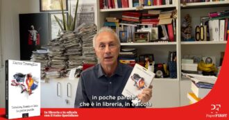 Copertina di “Tutto quello che si deve sapere su una guerra che va avanti da 10 anni”. Travaglio presenta ‘Ucraina, Russia e Nato in poche parole’