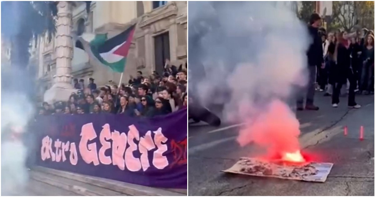 Roma, in migliaia partecipano al corteo di ‘Non Una di Meno’. Bruciata una foto di Valditara davanti al ministero dell’Istruzione