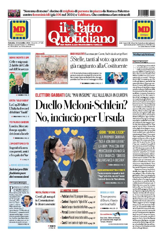 Copertina di domenica 24 Novembre 2024