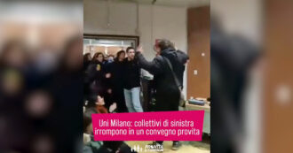 Copertina di Tensione in Statale a Milano, interrotto un convegno antiabortista organizzato da CL: urla e insulti – Video