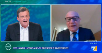 Copertina di La figuraccia del capo personale di Stellantis: Calenda lo incalza ma lui non risponde sui numeri. Il botta e risposta a La7