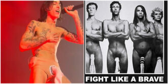 Copertina di Naska nudo con la calza omaggia i Red Hot ChilI Peppers al Forum. Il principe del punk-rock italiano è la ventata di freschezza necessaria di cui c’era bisogno