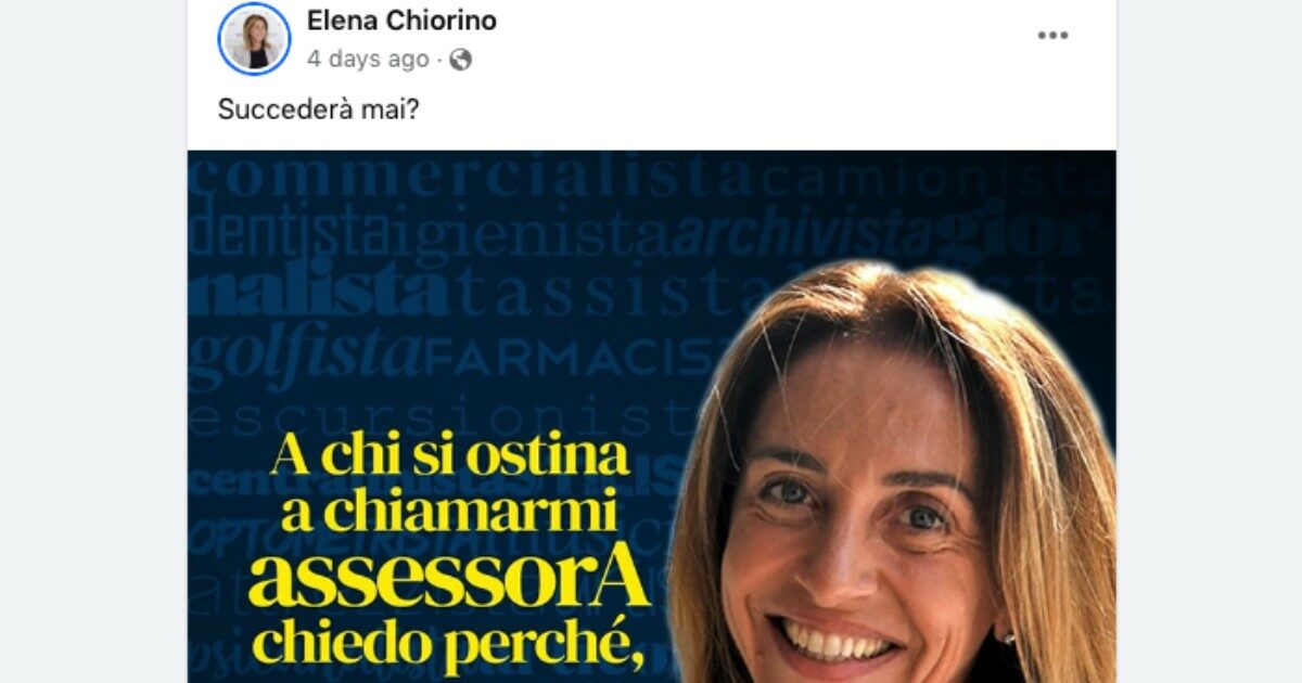 L’assessora Elena Chiorino e l’ennesima boutade sul femminile: quella “A” non è lana caprina