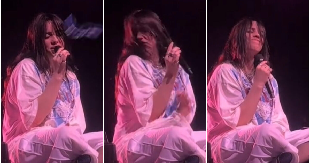 Billie Eilish colpita al volto da una collana durante un concerto: la sua reazione diventa virale su TikTok. Che cosa è successo – IL VIDEO