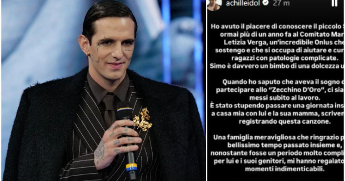 Achille Lauro esaudisce il sogno di un bimbo malato di leucemia e compongono insieme una canzone: “Sarà allo Zecchino d’Oro, non poteva esserci regalo migliore”