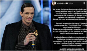 Copertina di Achille Lauro esaudisce il sogno di un bimbo malato di leucemia e compongono insieme una canzone: “Sarà allo Zecchino d’Oro, non poteva esserci regalo migliore”