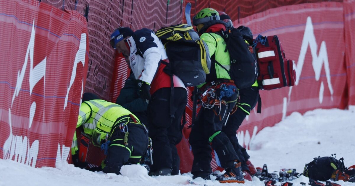 Caduta per lo sciatore Cyprien Sarrazin: volo e schianto al suolo, in ospedale con l’elicottero